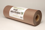 A roll of brown paper mulch that is natural, organic and biodegradable